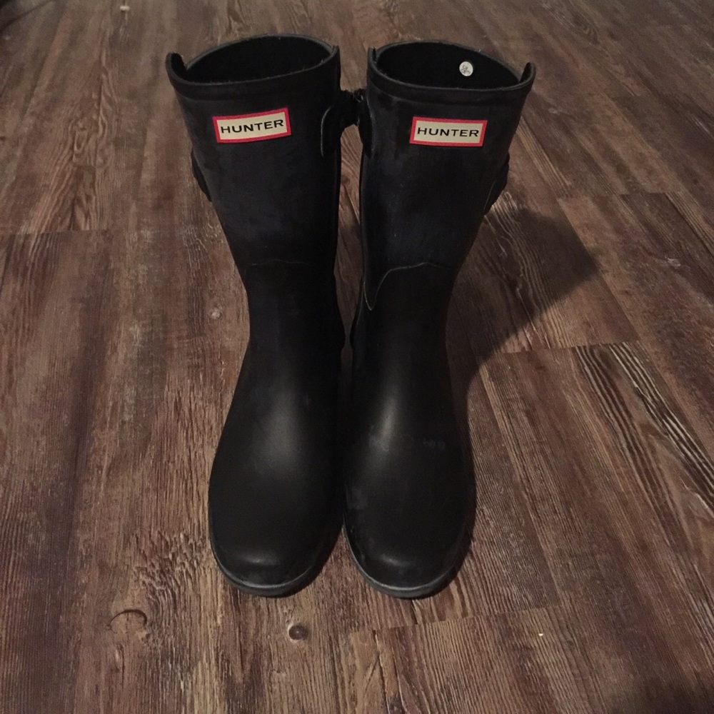 Hunter Black tall Rain Boots
